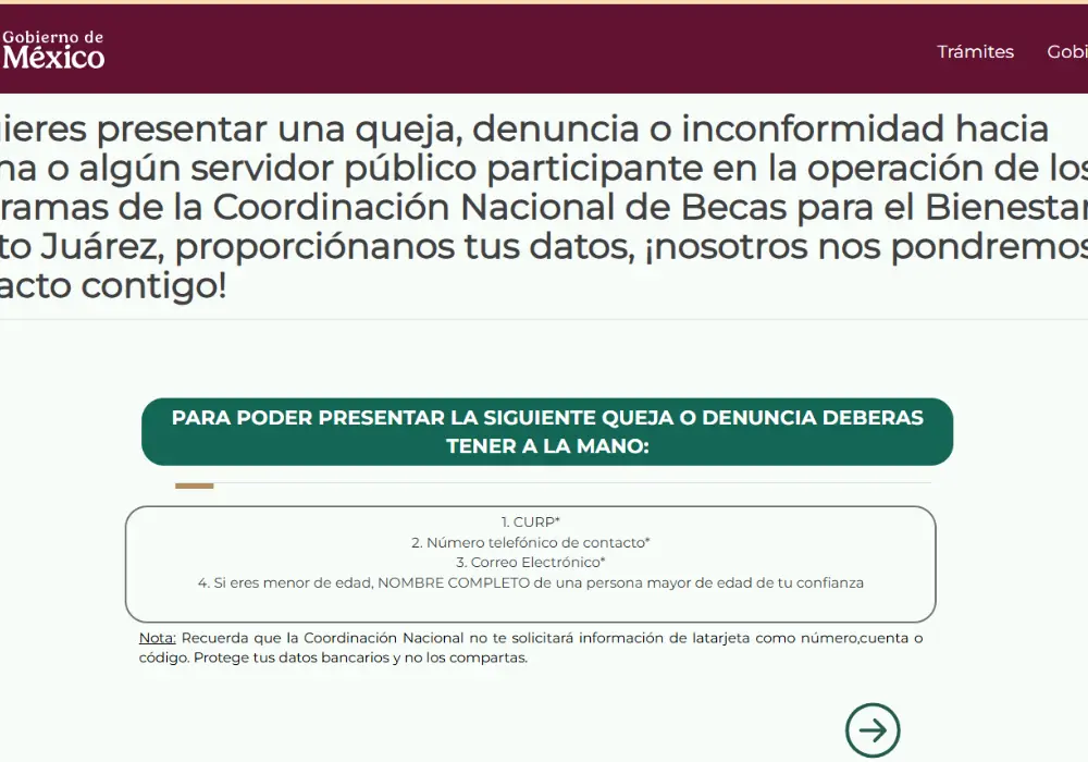 Completa el formulario en línea