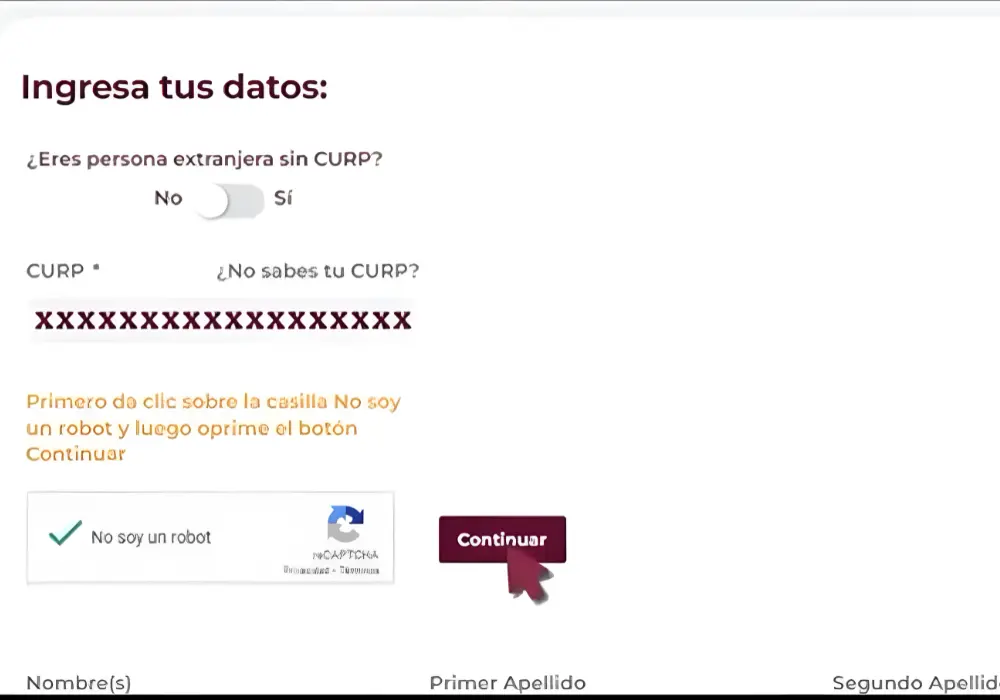 Recibe tu Folio de Registro
